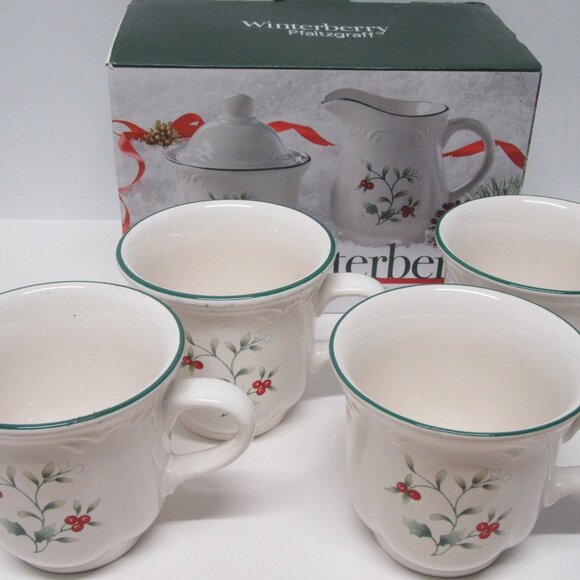 NEW! Pfaltzgraff Winterberry Coffee/Tea/Hot Cocoa - Full Service for Four - Picture 3 of 10